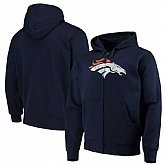 Men's Denver Broncos G III Sports by Carl Banks Primary Logo Full Zip Hoodie Navy,baseball caps,new era cap wholesale,wholesale hats